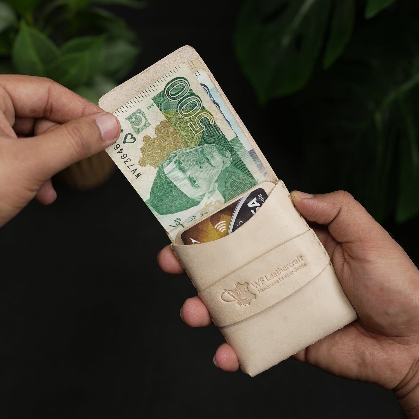 No. 101 All in one Card wallet natural Vegetable Tanned leather