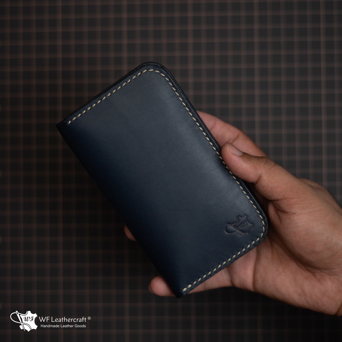 No. 102 bifold mini long wallet (Blue color )