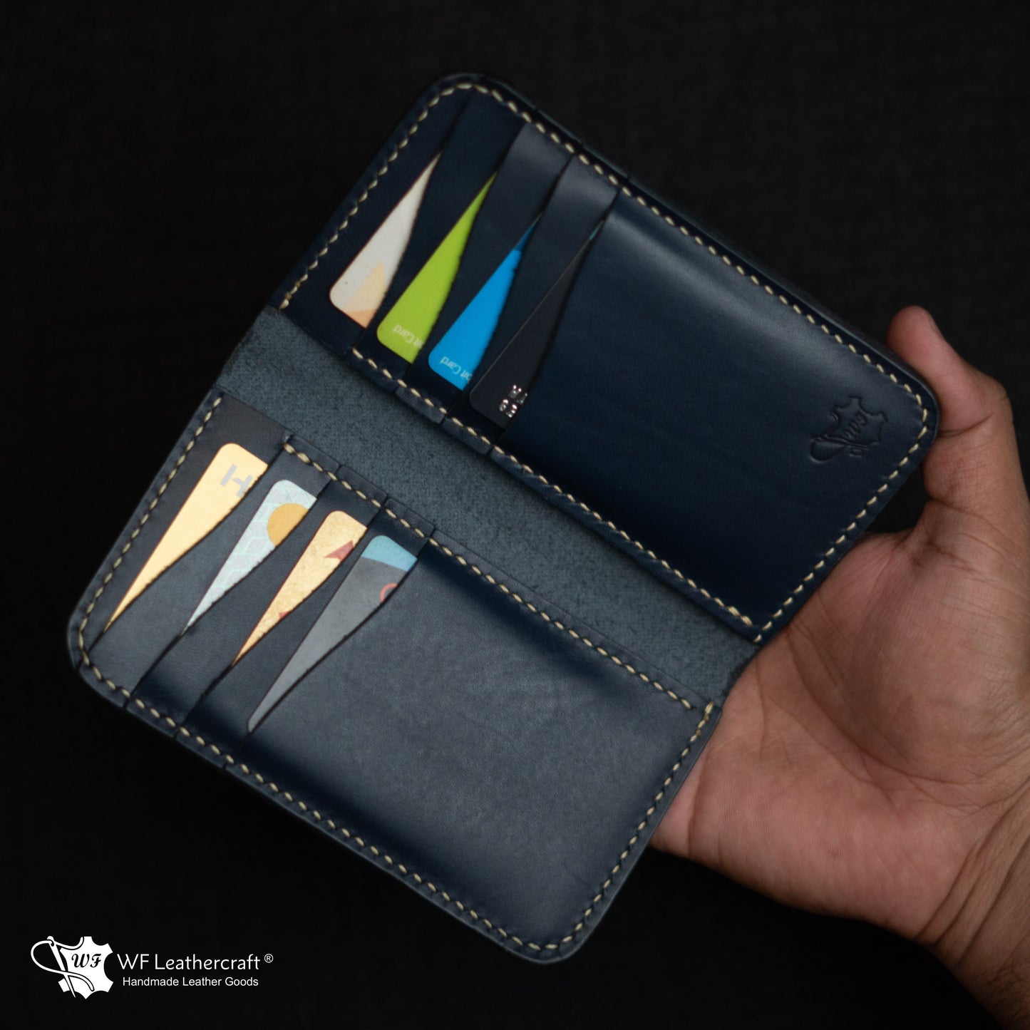 No. 102 bifold mini long wallet (Blue color )