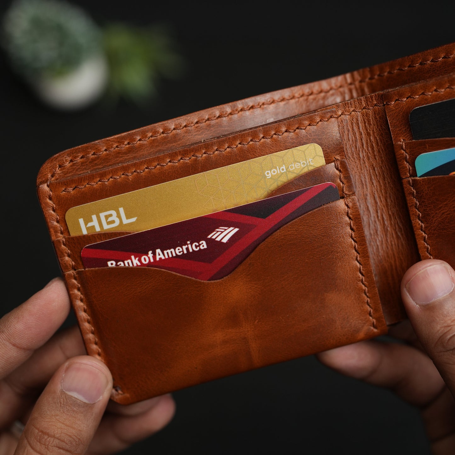 No. 81 classic full stitched bifold wallet Vintage Brown