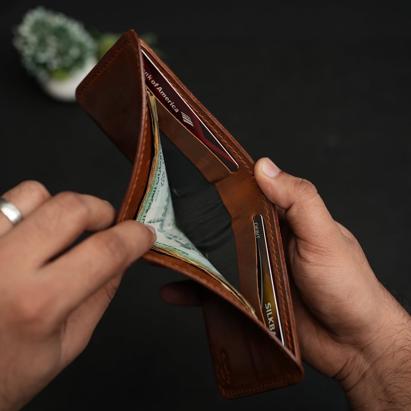 No. 81 classic full stitched bifold wallet Vintage Brown