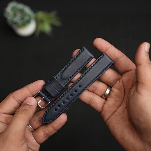 LEATHER WATCH STRAPS BLUE COLOR FULLY PADDED