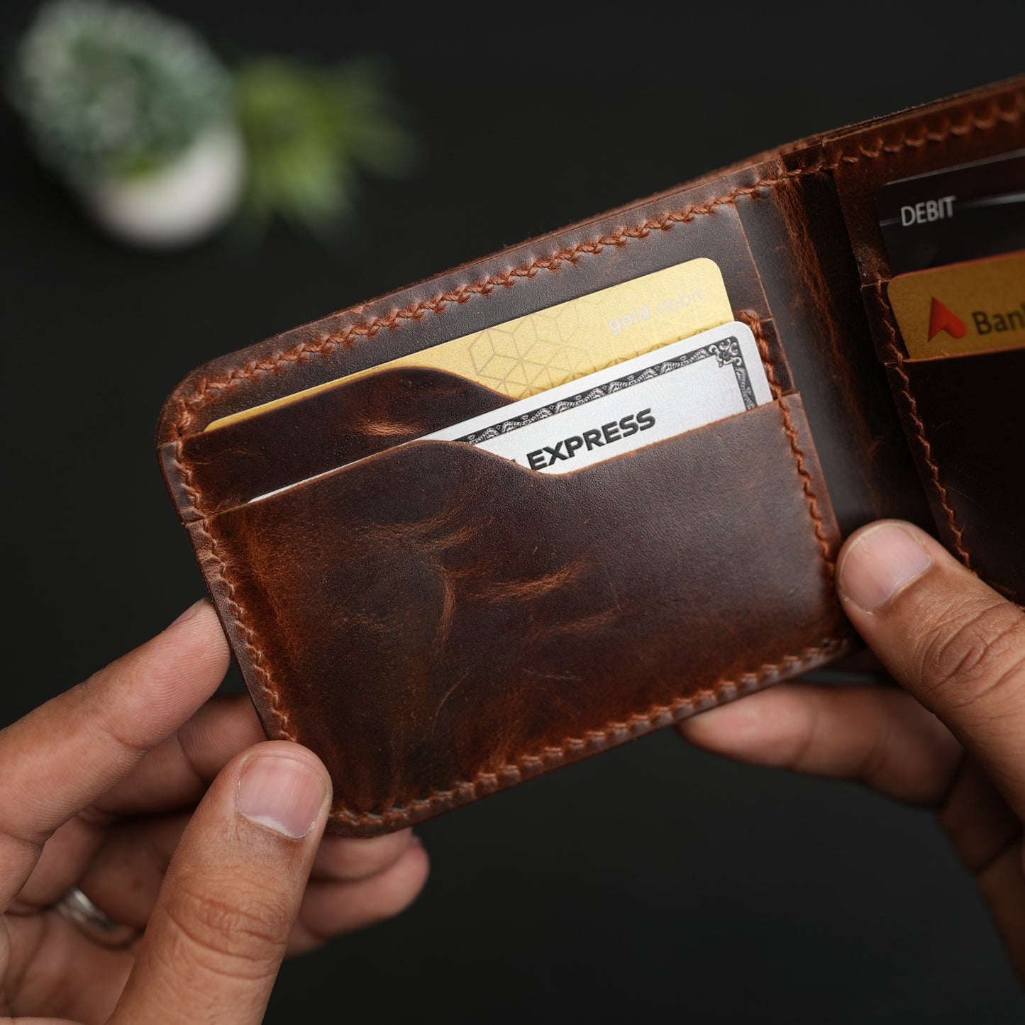 No. 55 claasic full stitshing Dark Brown color