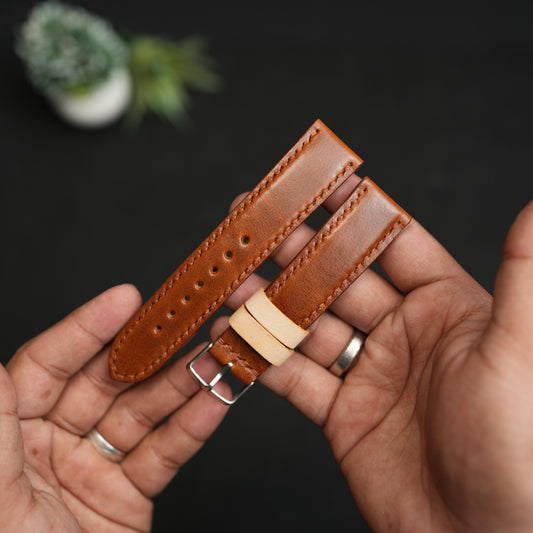 LEATHER WATCH STRAPS TAN COLOR FULLY PADDED