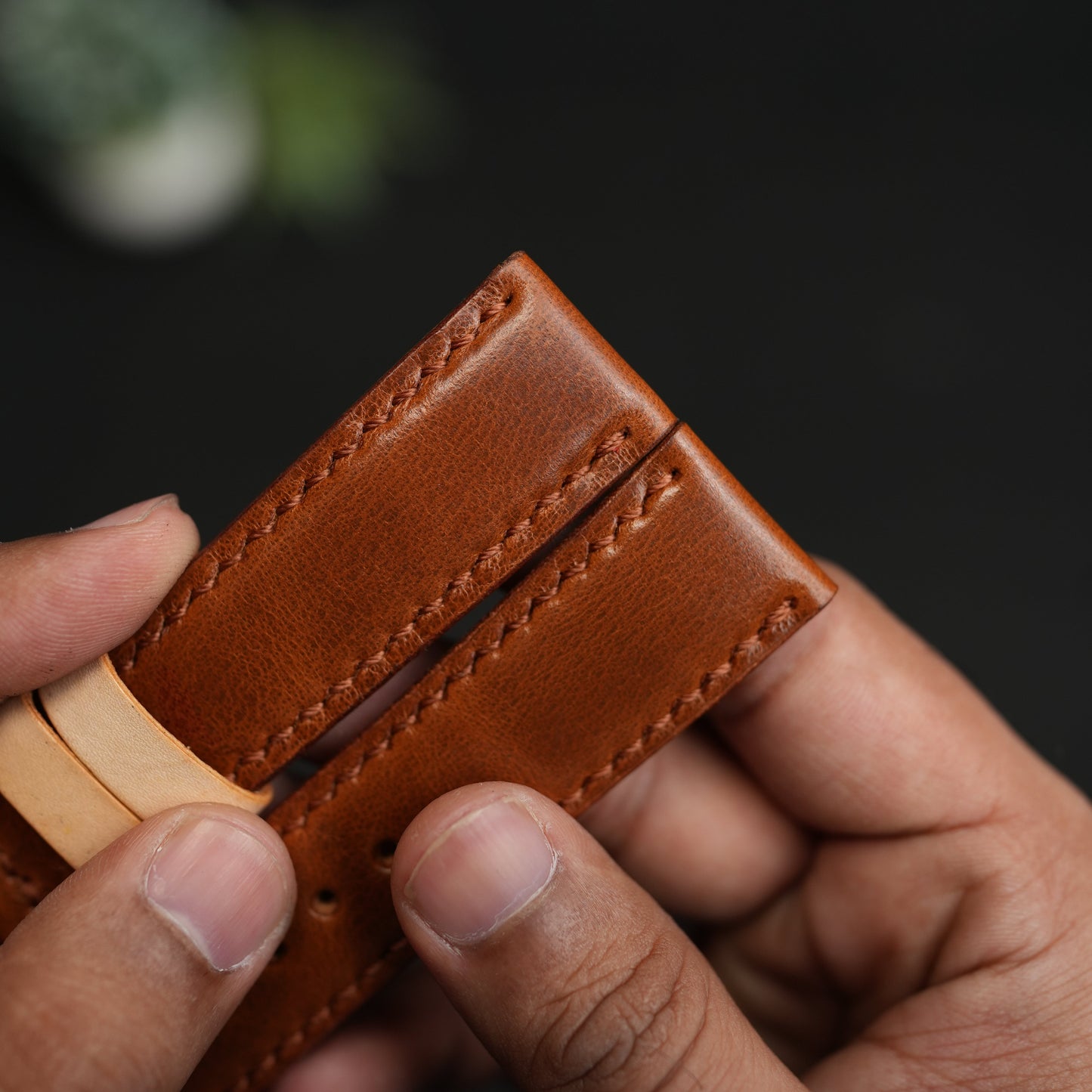 LEATHER WATCH STRAPS TAN COLOR FULLY PADDED