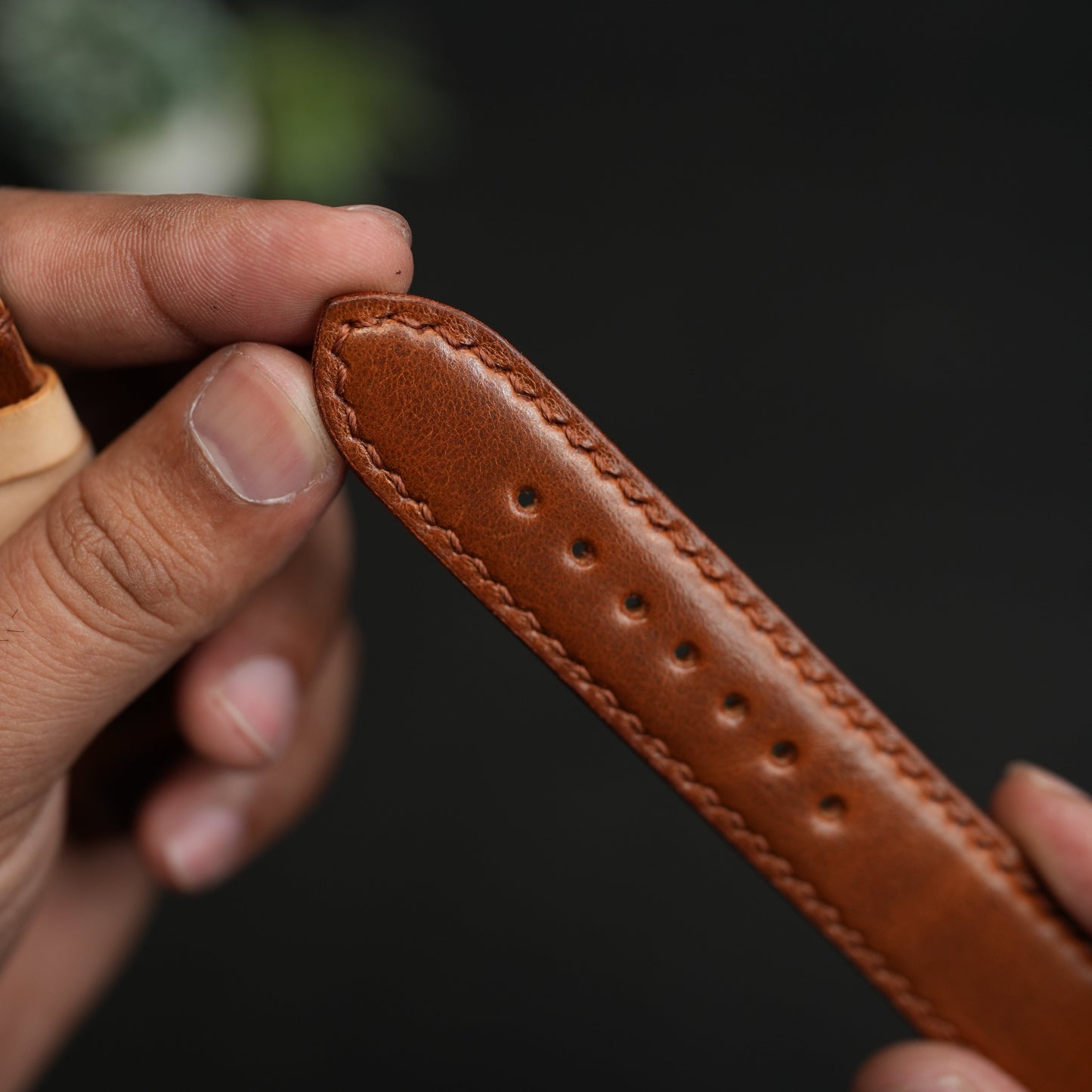 LEATHER WATCH STRAPS TAN COLOR FULLY PADDED