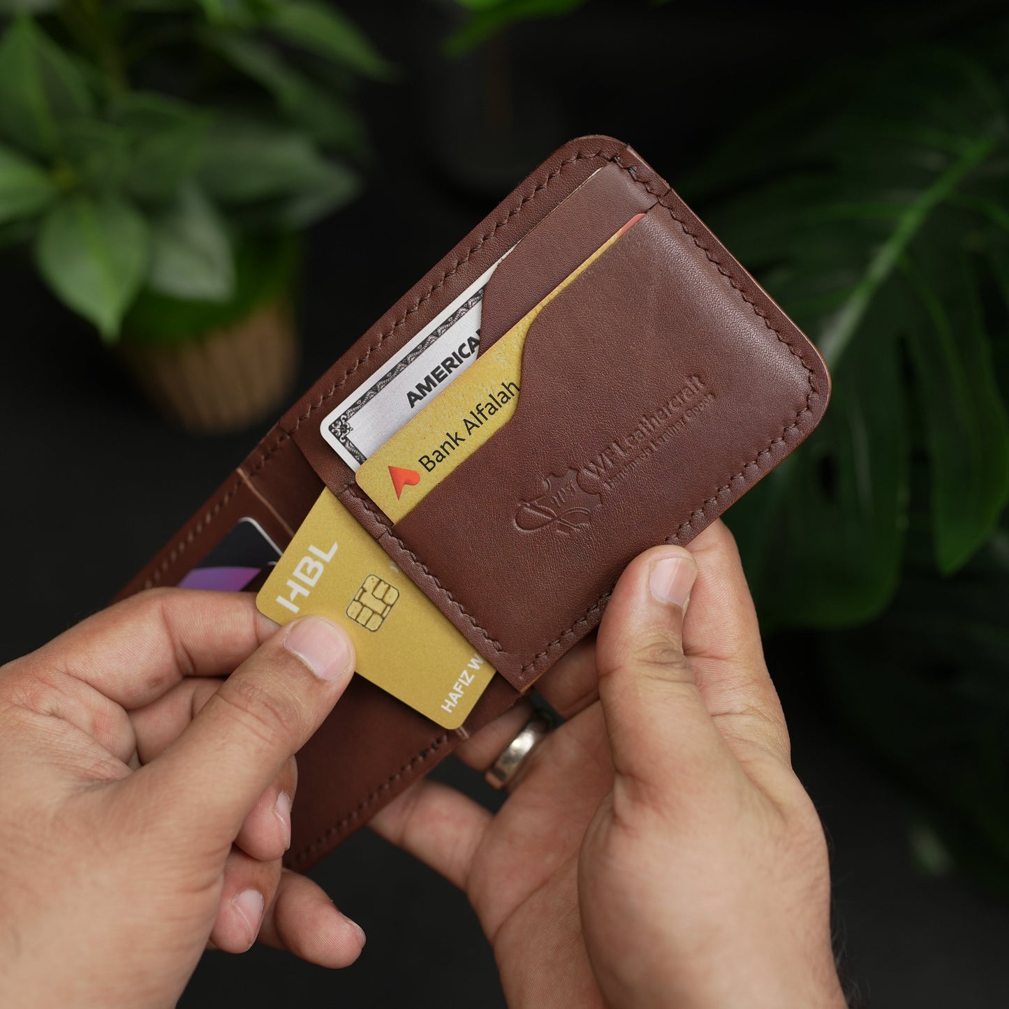 leather card holder