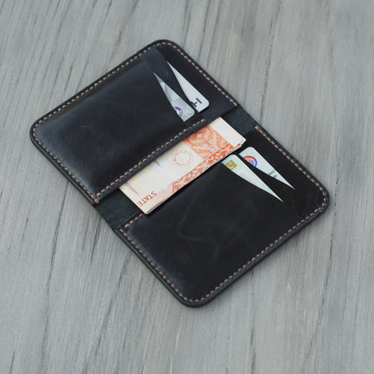 No. 90 Vertical bifold Leather wallet (Prince Black)