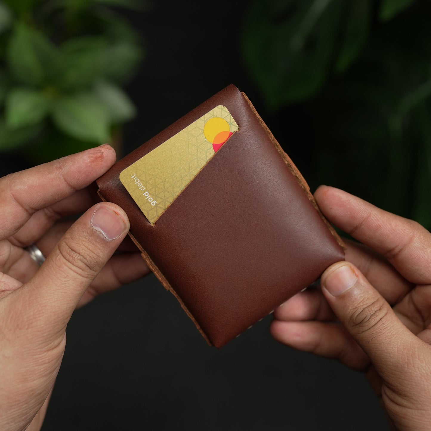 No. 101 All in one Card wallet Redish Brown color