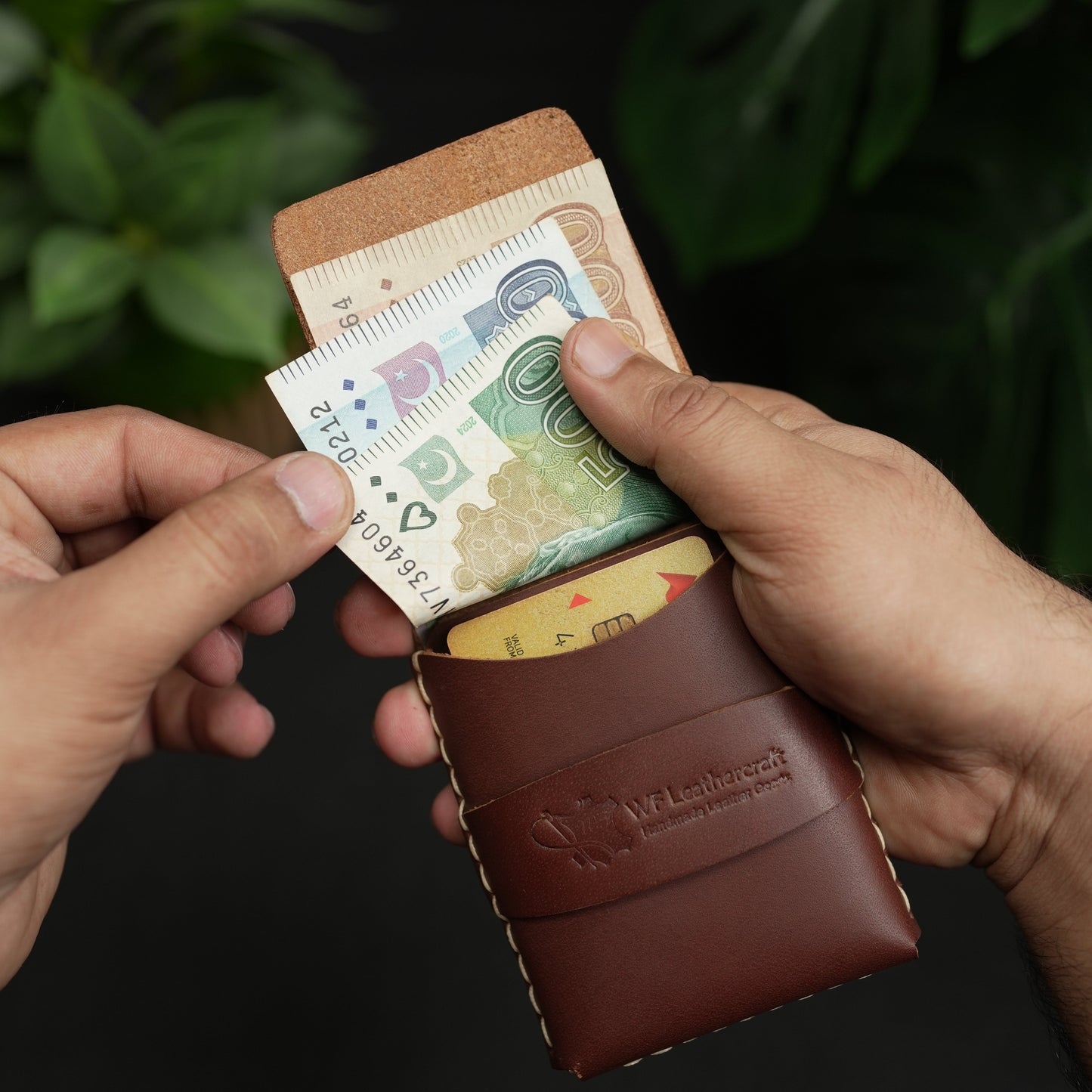 No. 101 All in one Card wallet Redish Brown color