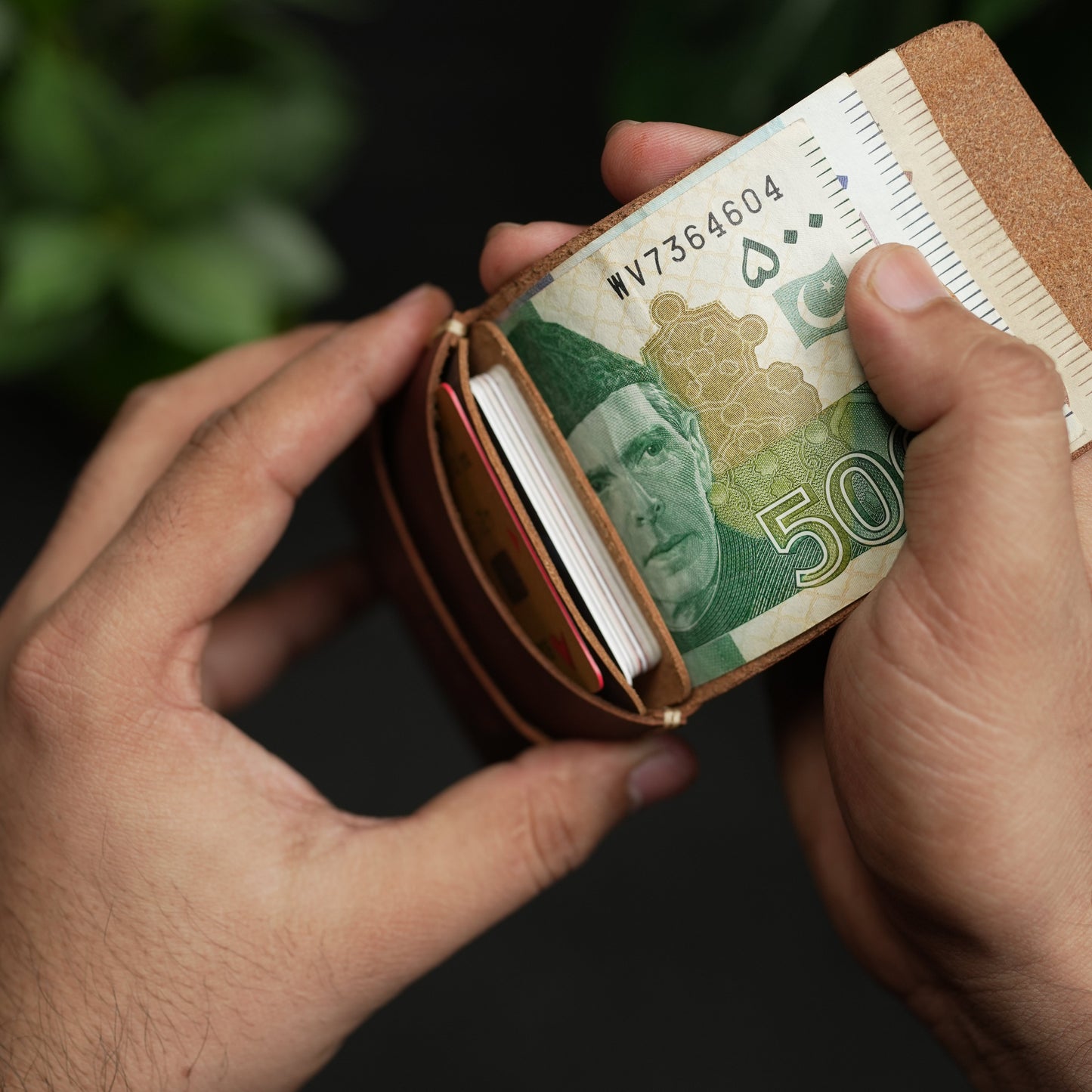 No. 101 All in one Card wallet Redish Brown color