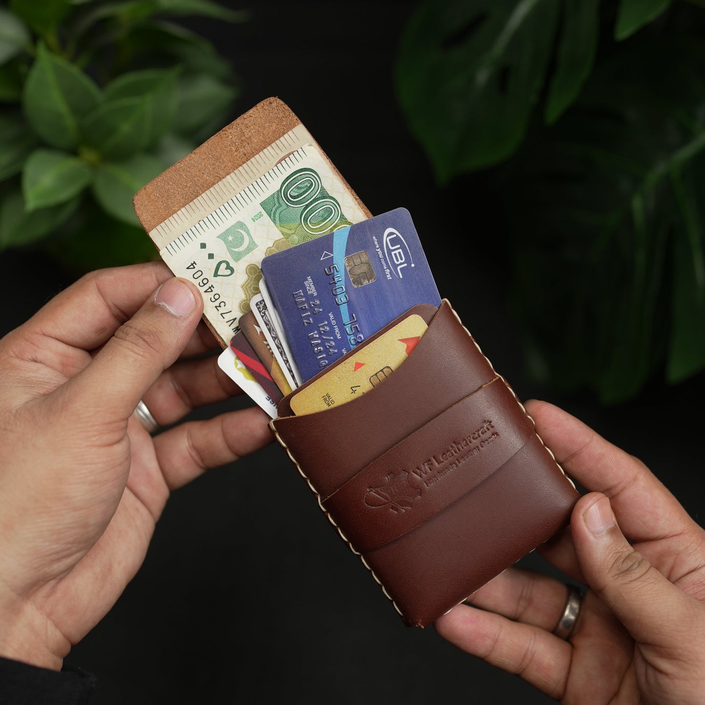 No. 101 All in one Card wallet Redish Brown color