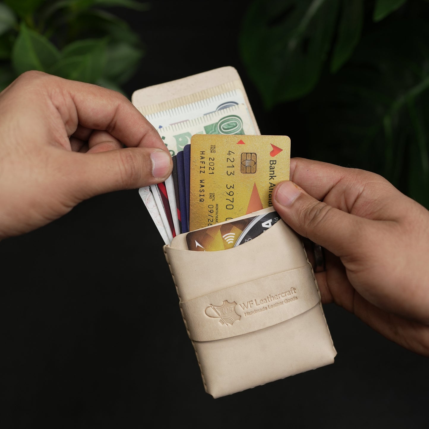 No. 101 All in one Card wallet natural Vegetable Tanned leather