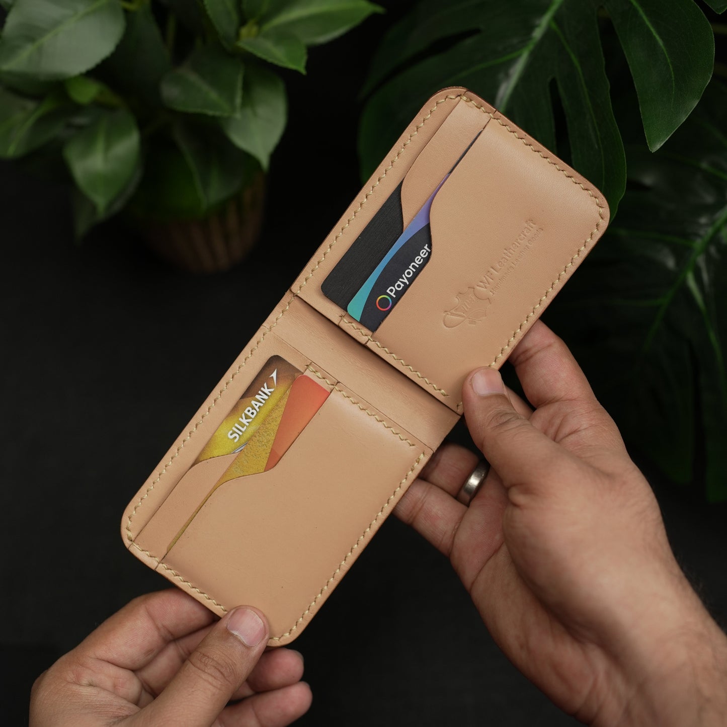 No.55 classic leather wallet natural vegtan