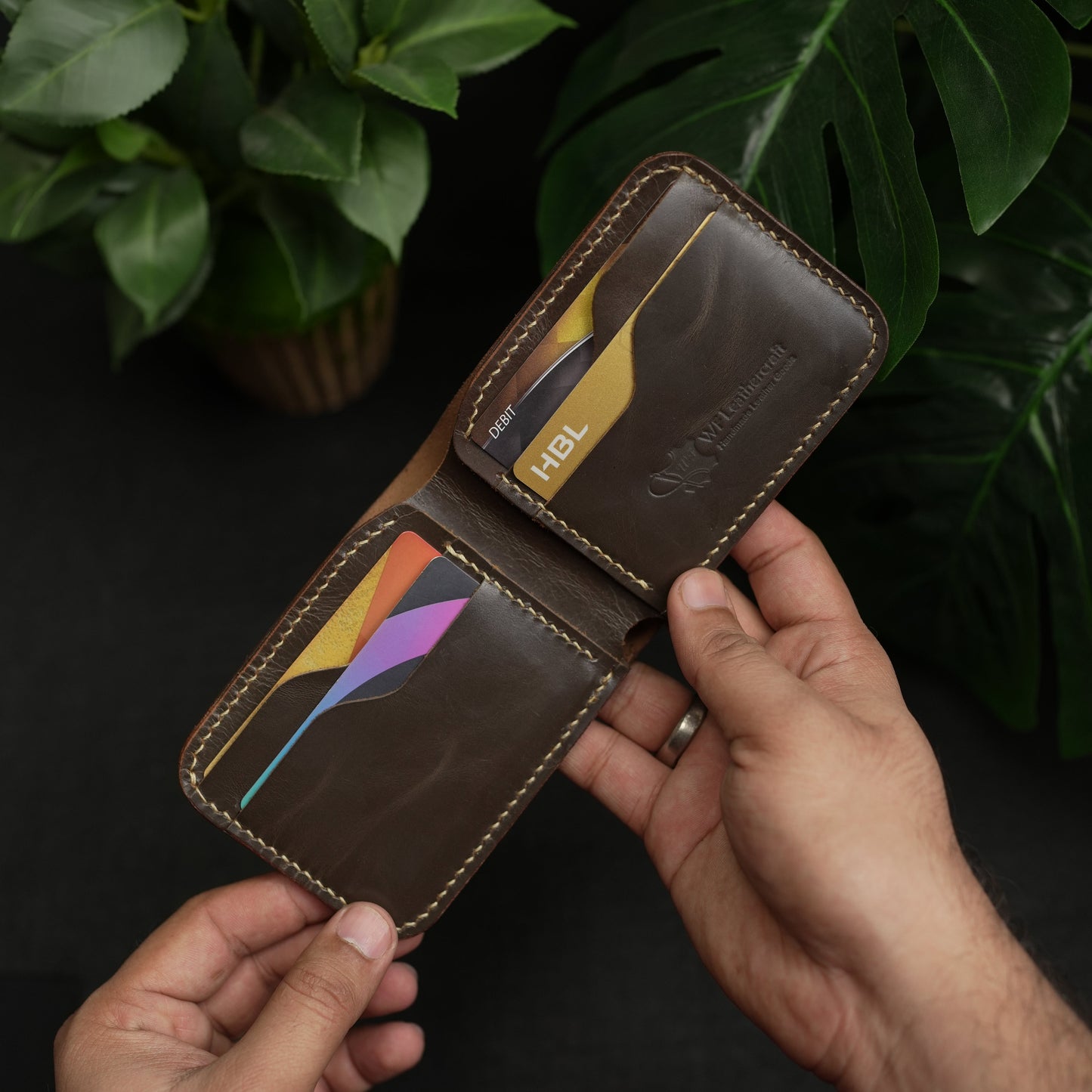 No.55-V2 Classic Bifold Wallet Dark Olive color