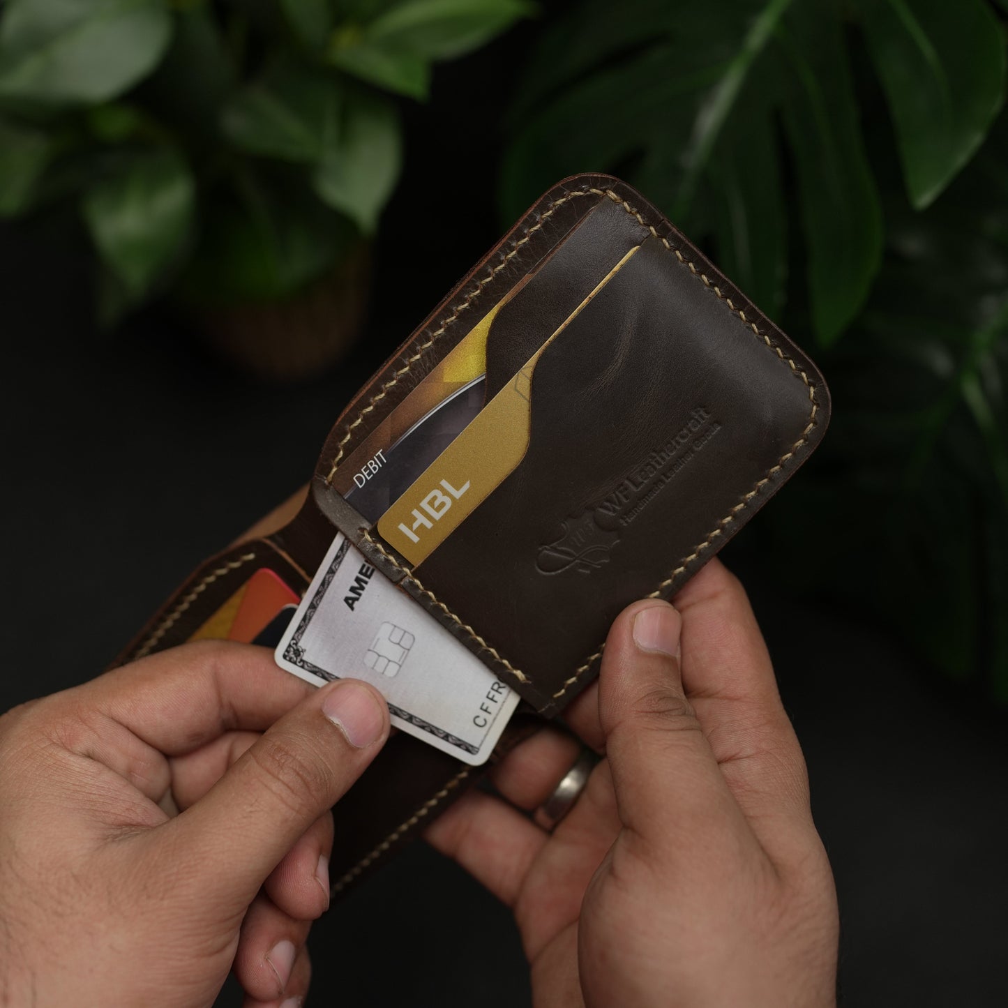 No.55-V2 Classic Bifold Wallet Dark Olive color