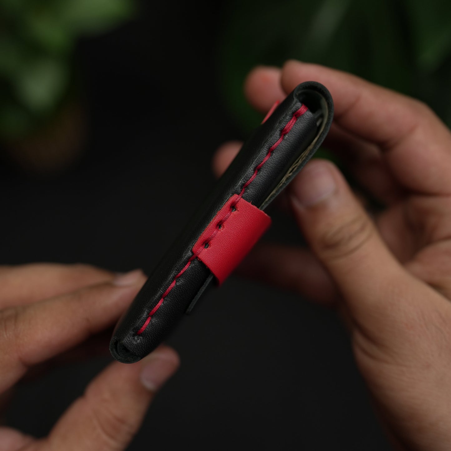 No. 101 All in one Card wallet Black with Red color