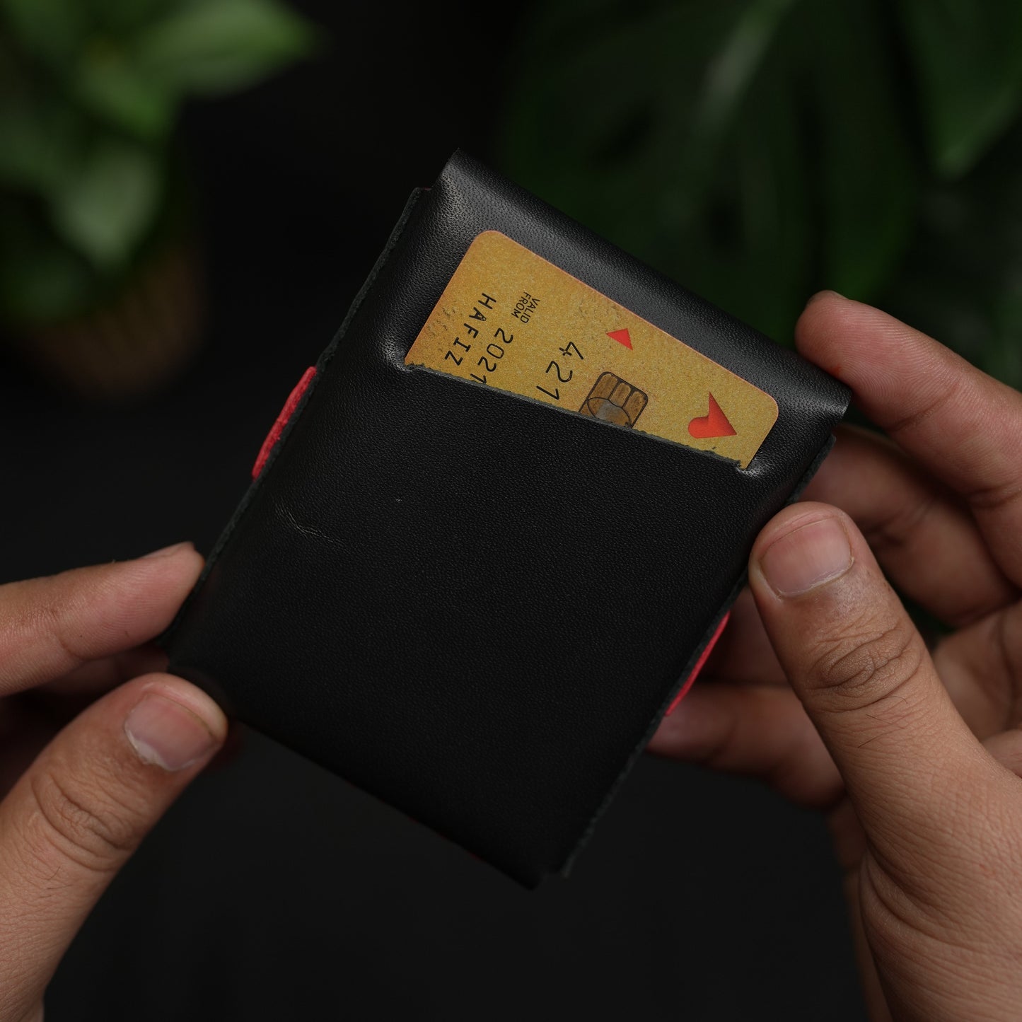 No. 101 All in one Card wallet Black with Red color