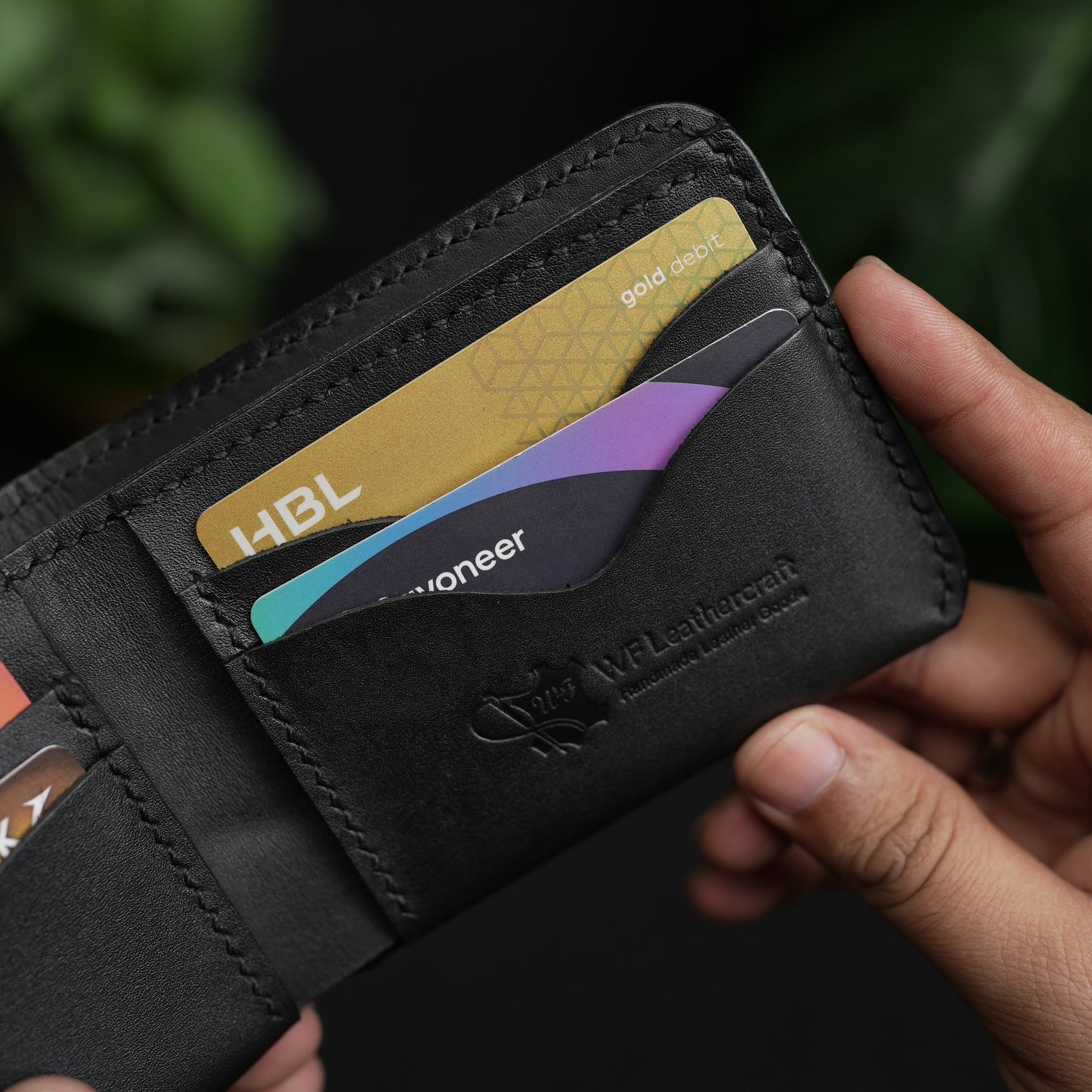 No. 81 classic full stitched bifold wallet Black