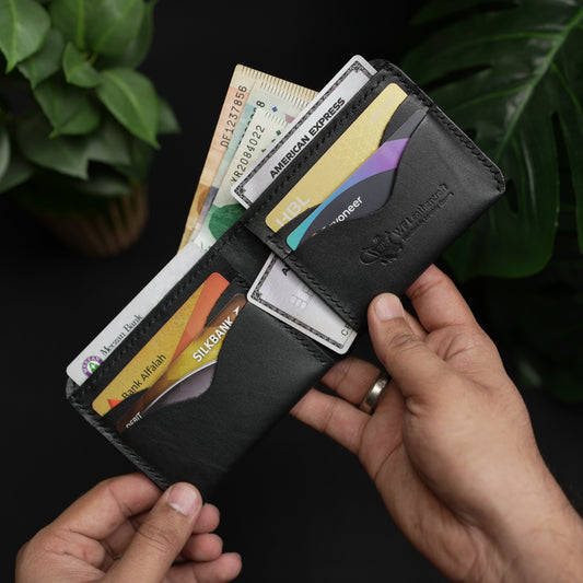 No. 81 classic full stitched bifold wallet Black