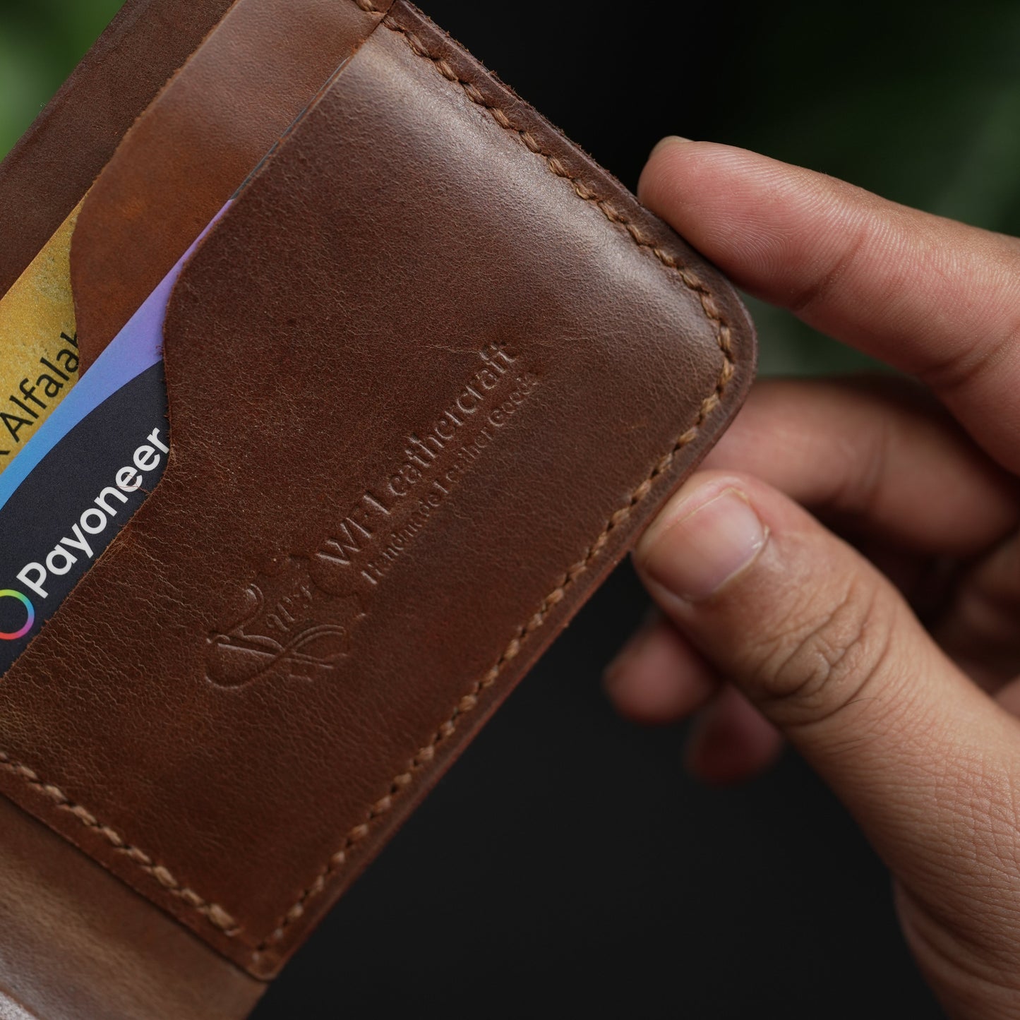 No.55 Bilfold Leather wallet Natural Brown Color