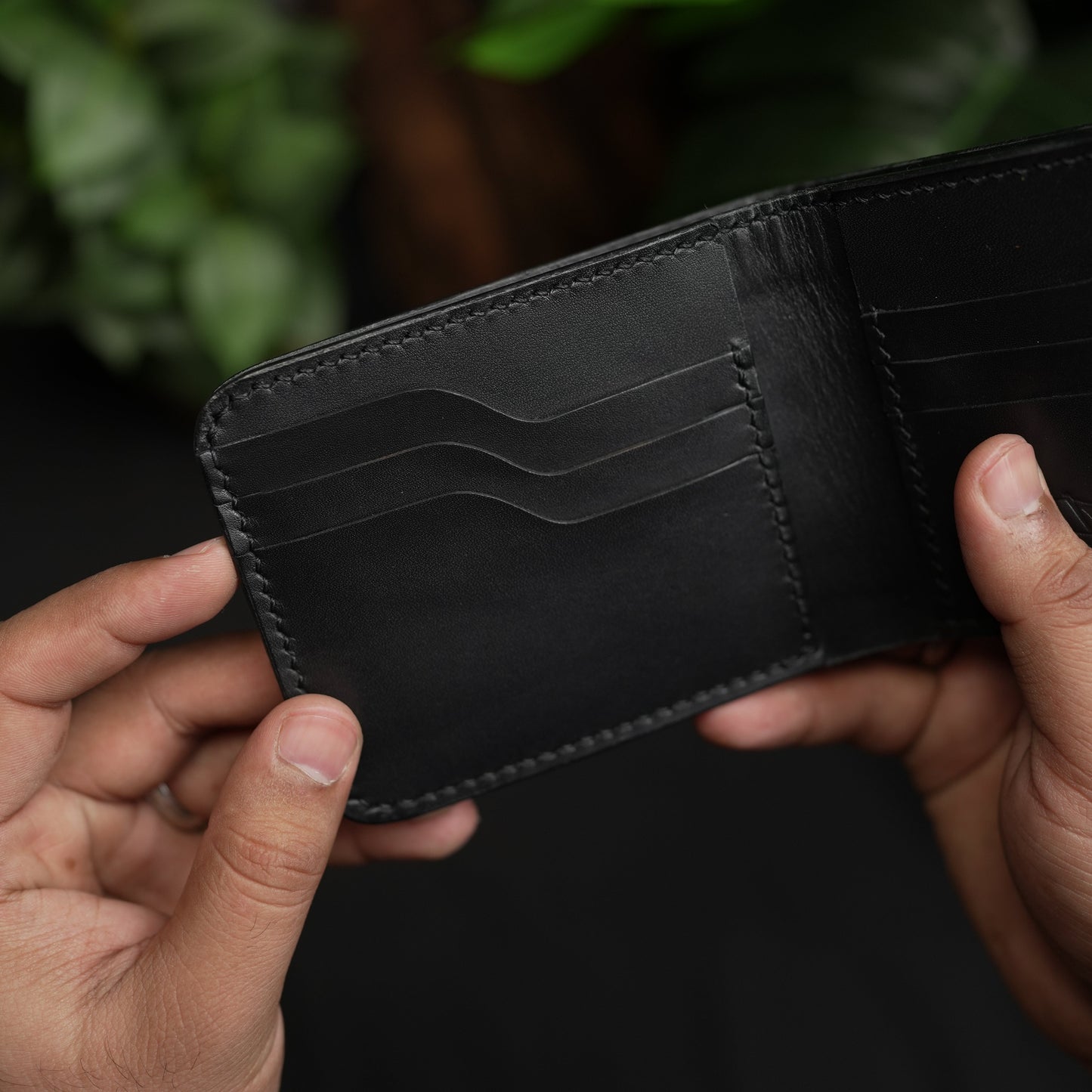 No.55 Pro claasic full optianl Leather wallet Full Black