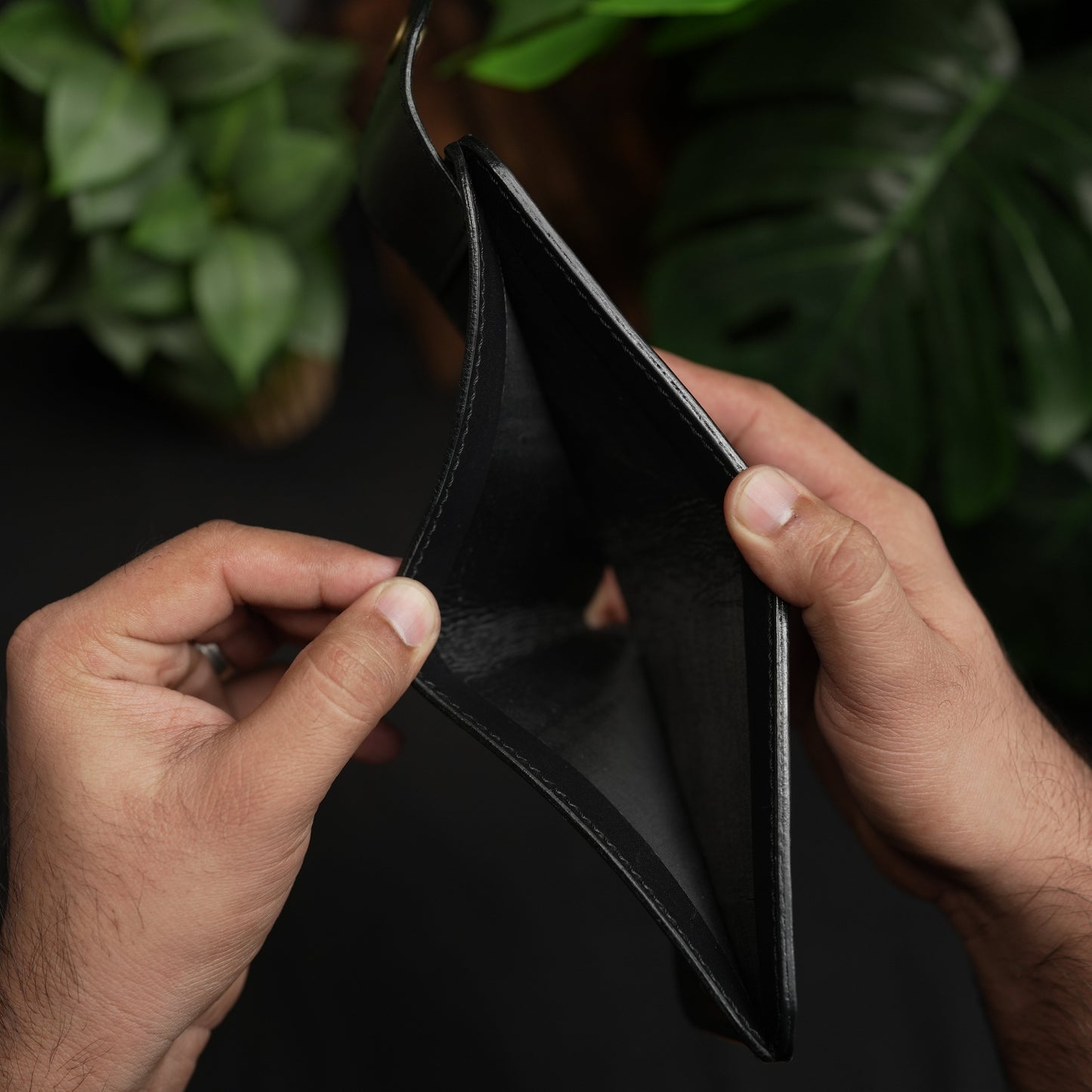 No.55 Pro claasic full optianl Leather wallet Full Black