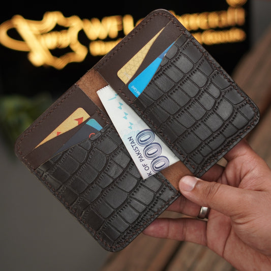 No. 79 Vertical Wallet Brown crocodile