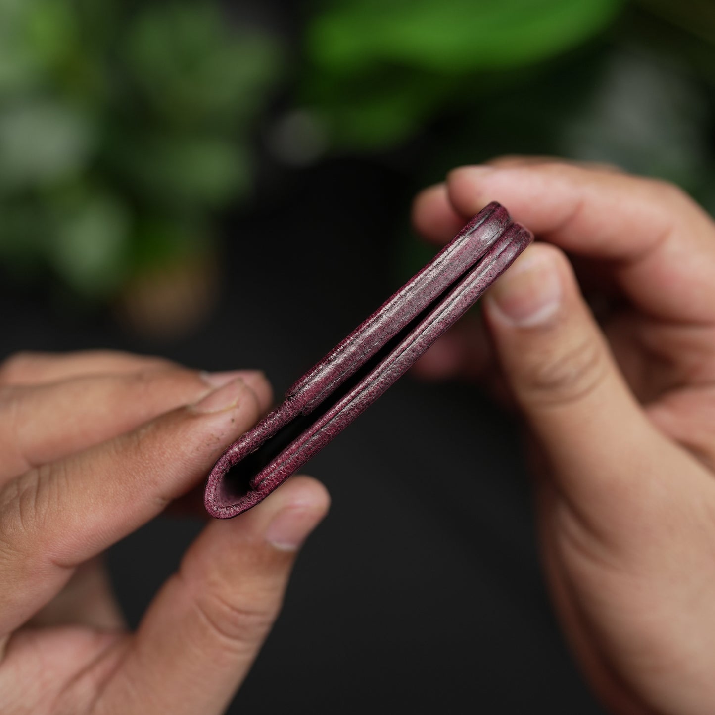 No. 120 Bifold Leather wallet burgnady