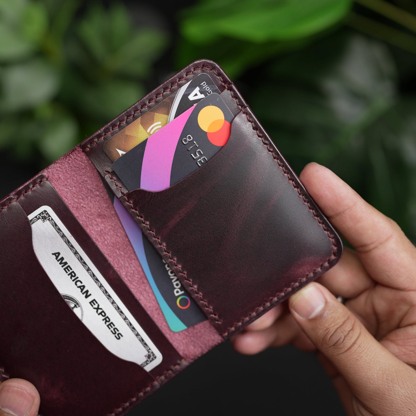 No. 120 Bifold Leather wallet burgnady