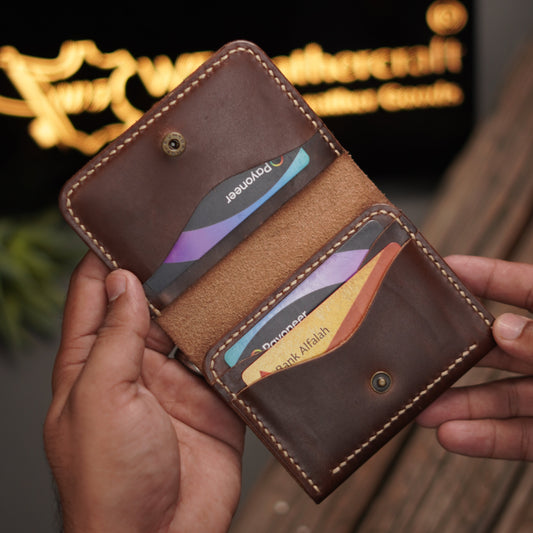 No. 69 V2 virticle bifold wallet brown pullup