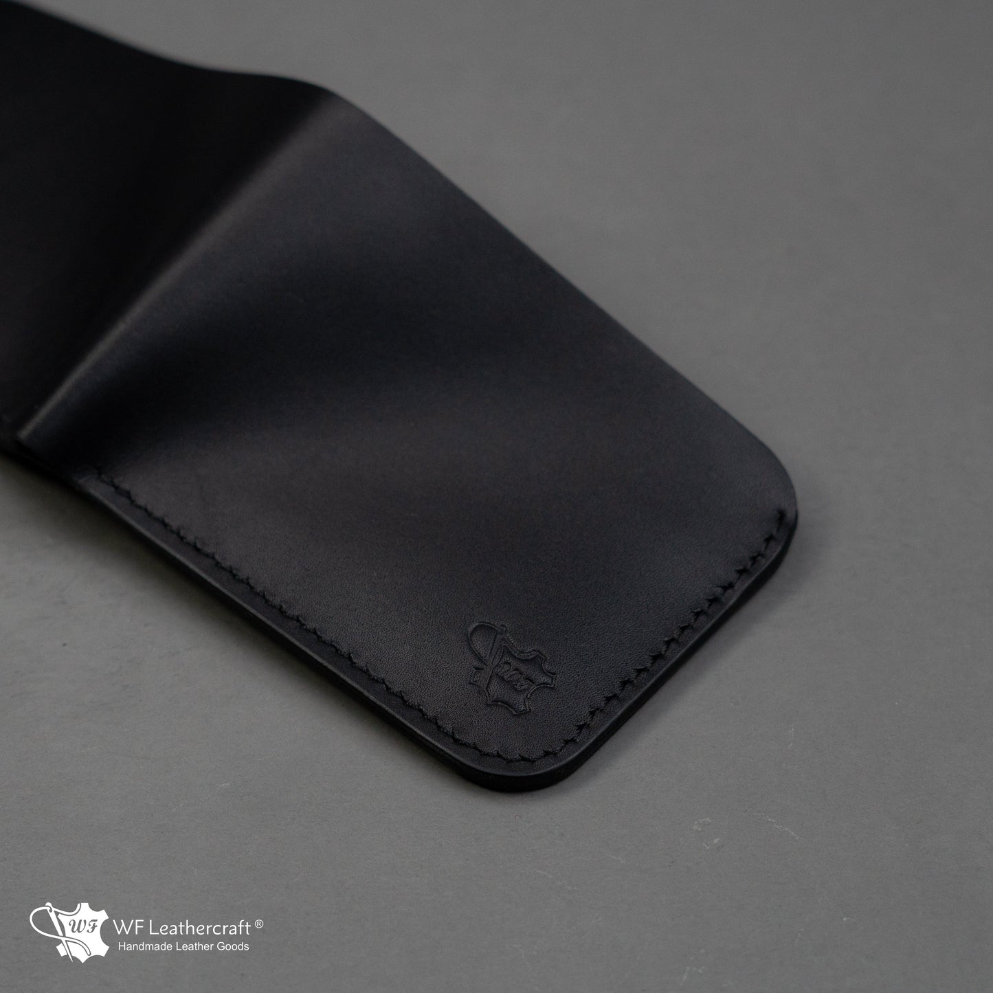 No.55 classic bifold wallet with two cash separation ( Black color )